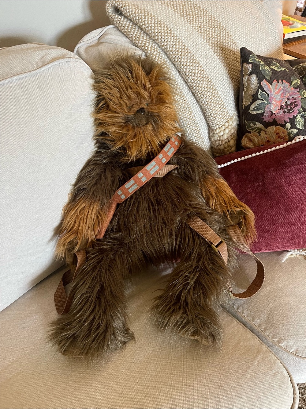 Vintage Comic Image Plush Chewbacca Backpack - Brown Star Wars Style